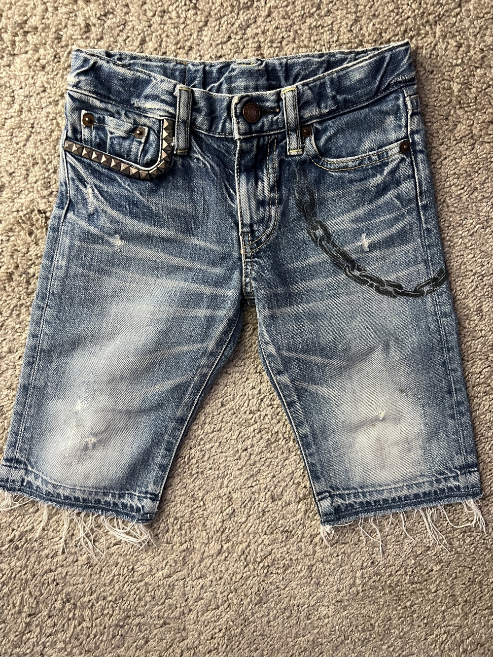 Hysteric Glamour Distressed Blue Denim Jeans Shorts